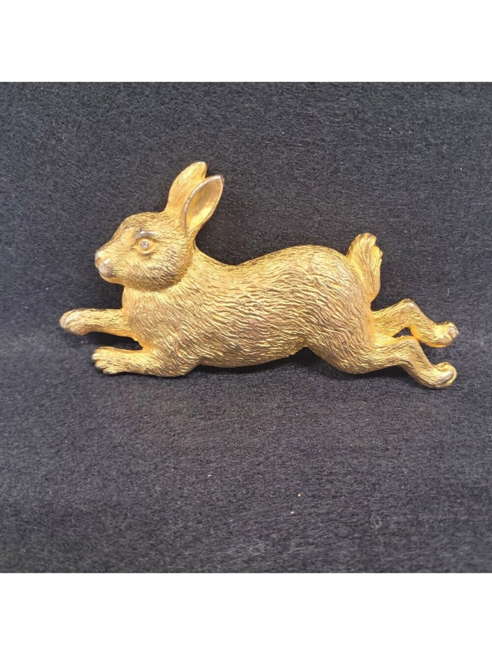 Belt Buckle Doreen Ryan Rabbit Signed DR 1995 Gold Metal Crystal Eye 5" Wear
